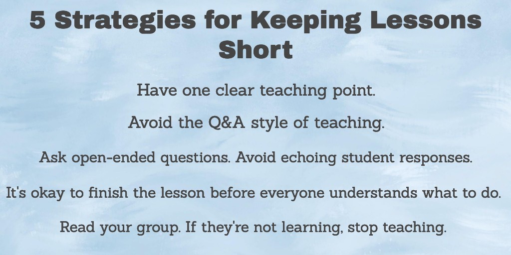 5 Strategies for Keeping Lessons Short￼